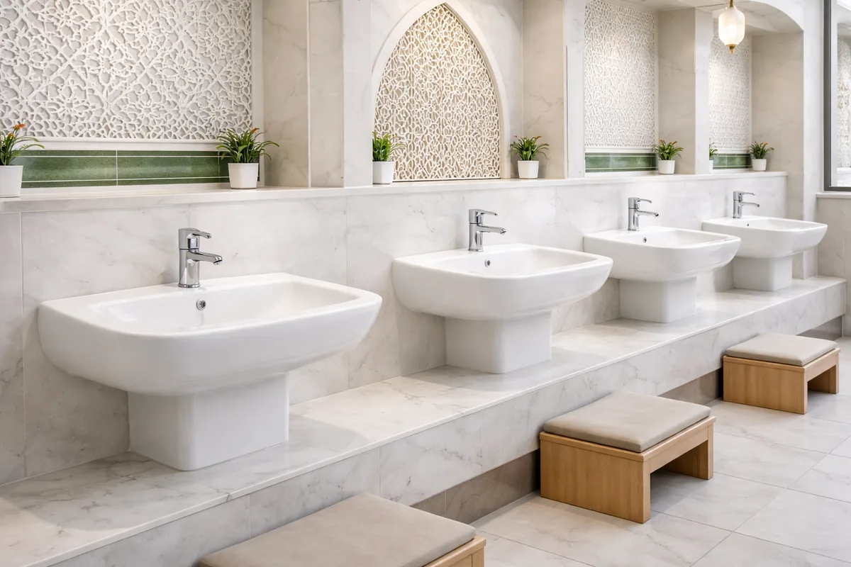 Comment optimiser l'installation de lavabos d'ablutions en céramique antibactérienne dans une mosquée